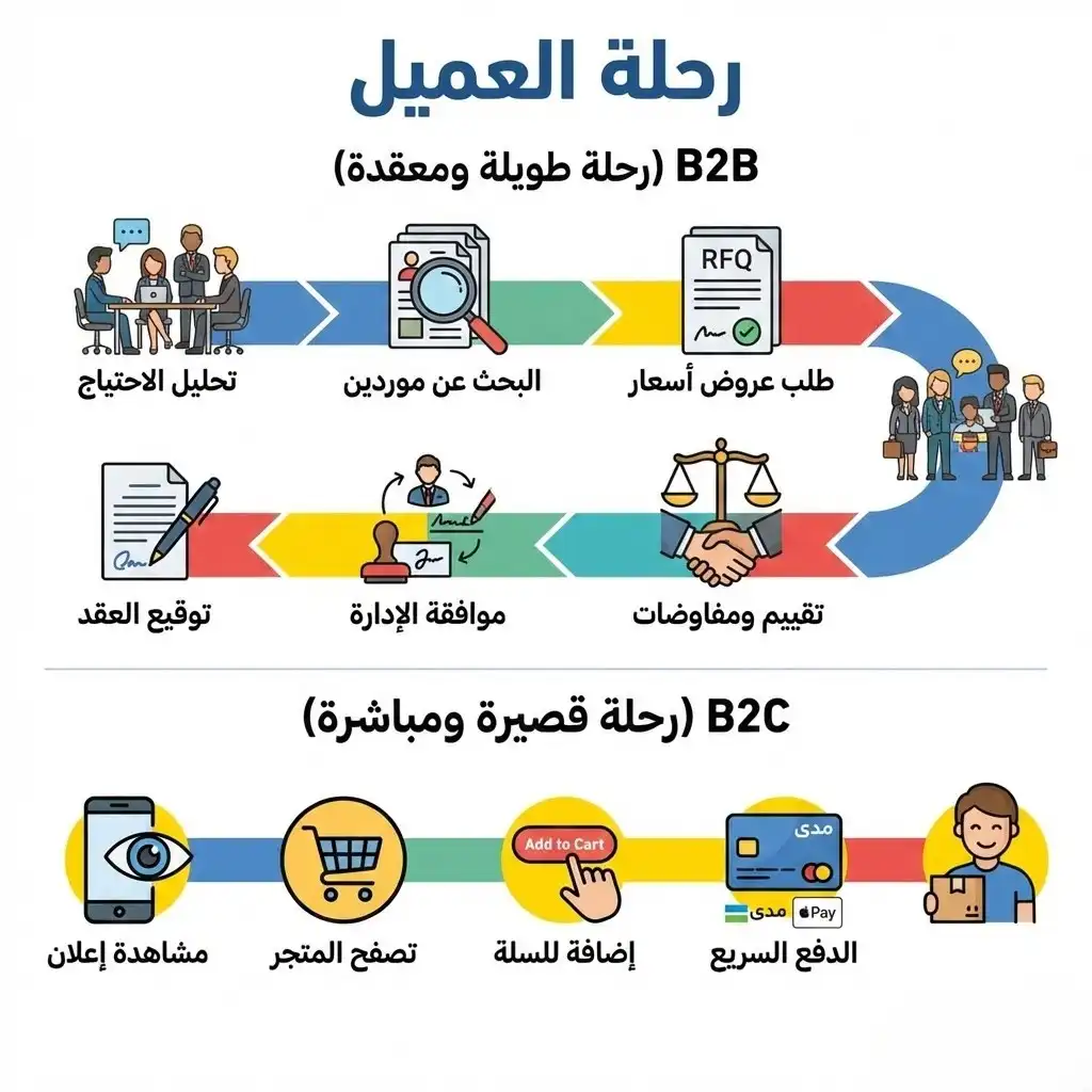الفرق بين b2b و b2c