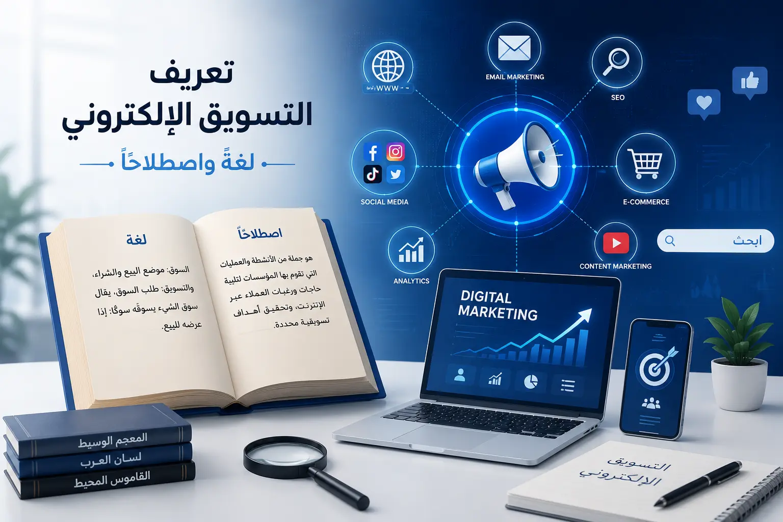 تعريف التسويق الإلكتروني: الدليل الشامل لفهم المفهوم والقنوات وطرق النجاح 3 تعريف التسويق الإلكتروني